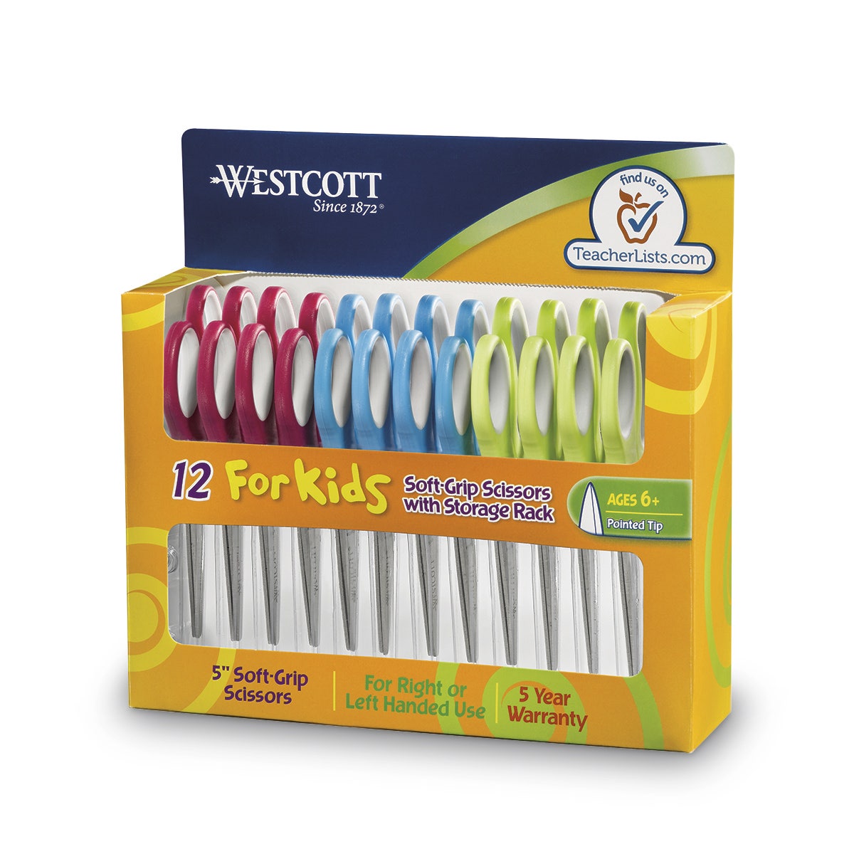9735987-Westcott® Kid’s Basic Scissors - Pkg. of 12 - 5 in. Pointed