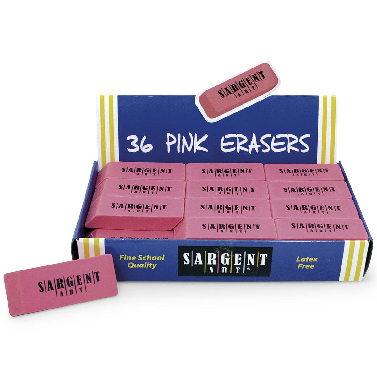 9737145-Sargent Art® Pink Erasers - Set of 36