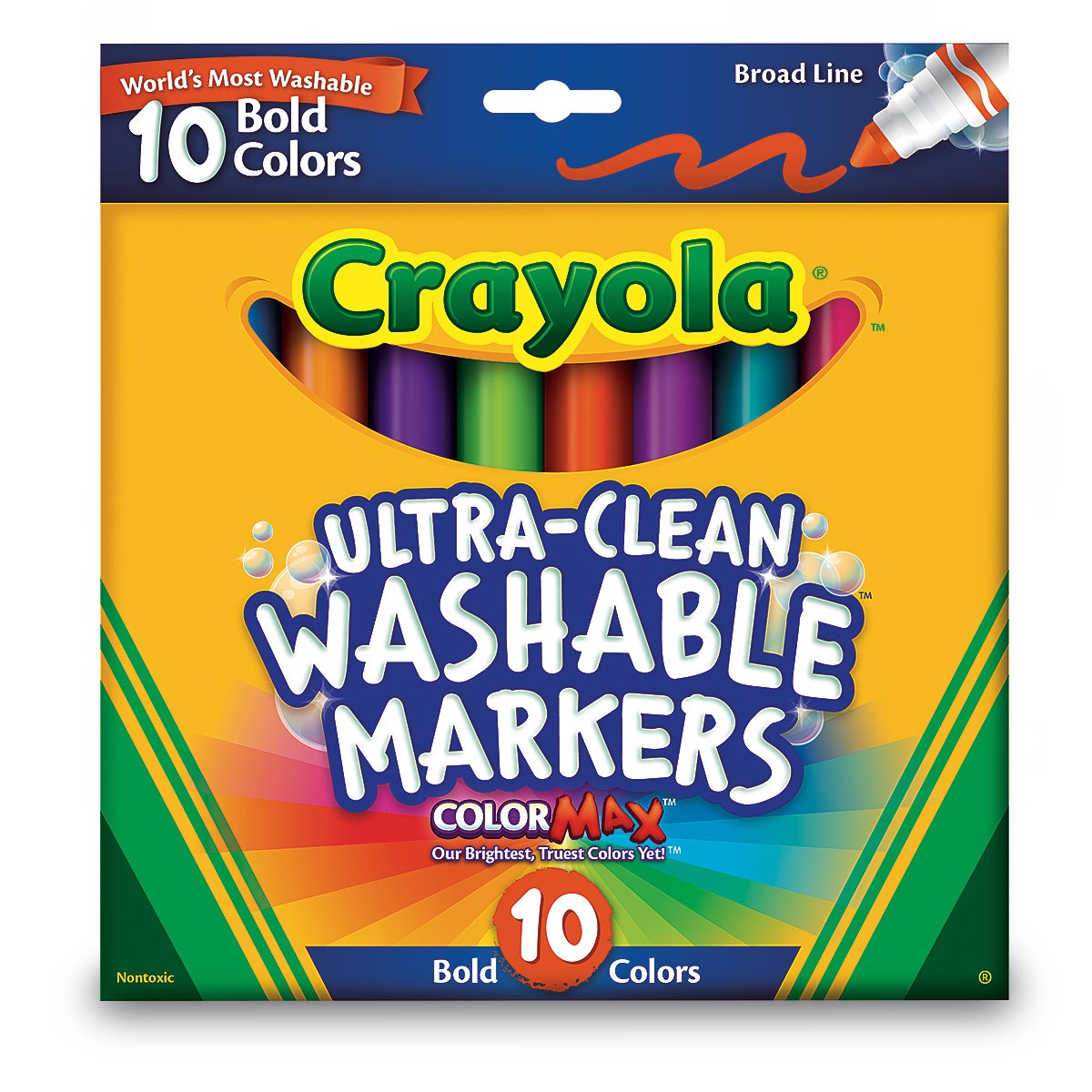 9737266-Crayola® Ultra-Clean Washable® Bold Color Markers - Conical-Tip Set #7832 - Set of 8