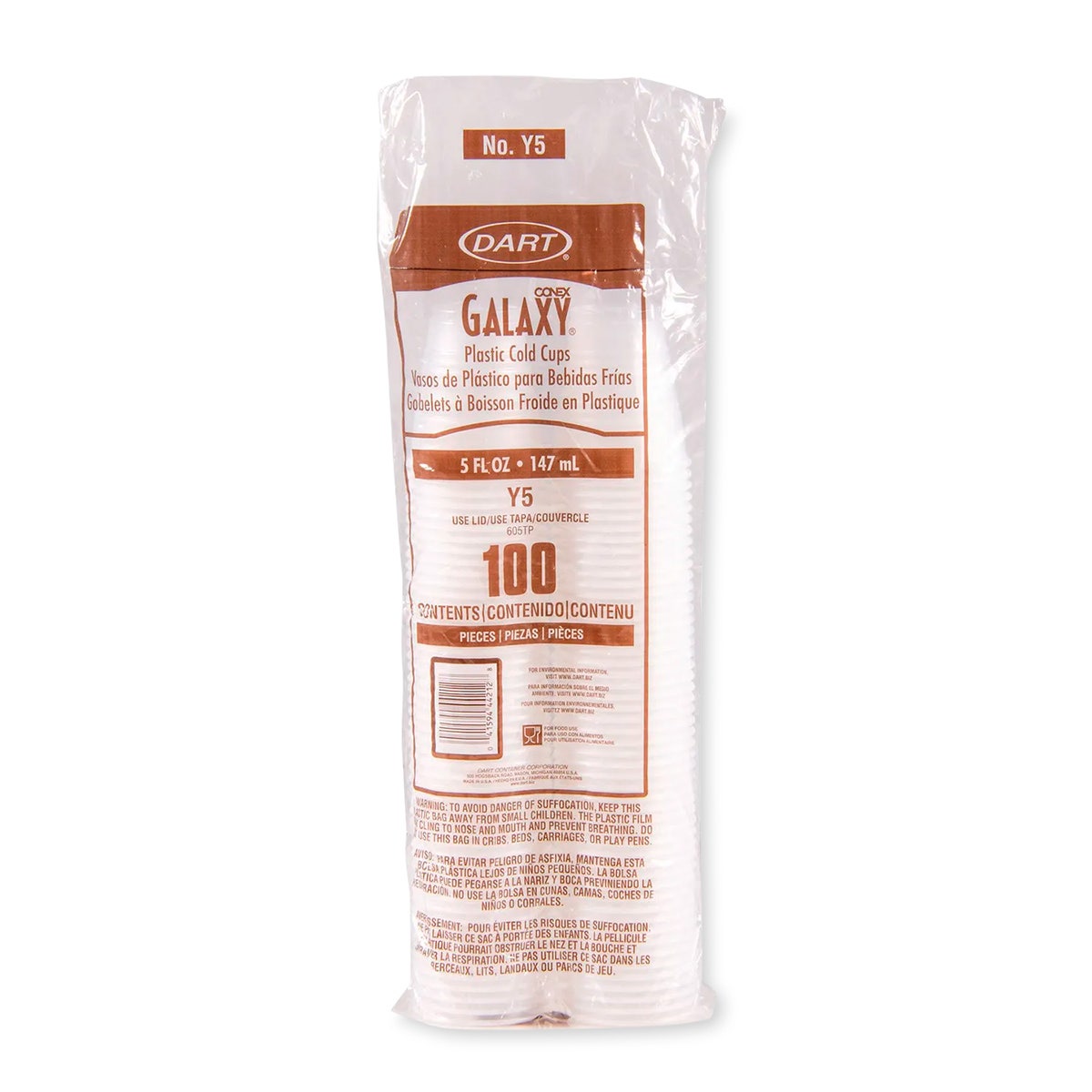 9737963-Plastic Drink Cups - 5 oz. - Pack of 100
