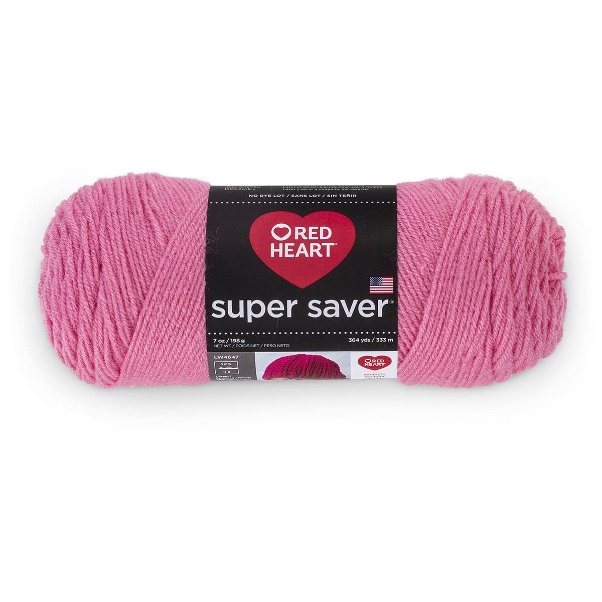 9738062(R)-Red Heart® Super Saver Yarn No Dye Lot - Perfect Pink