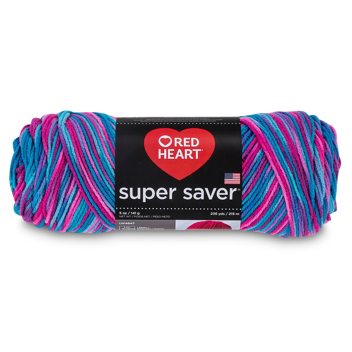 9738062(Y)-Red Heart® Super Saver Yarn No Dye Lot - Bonbon Print