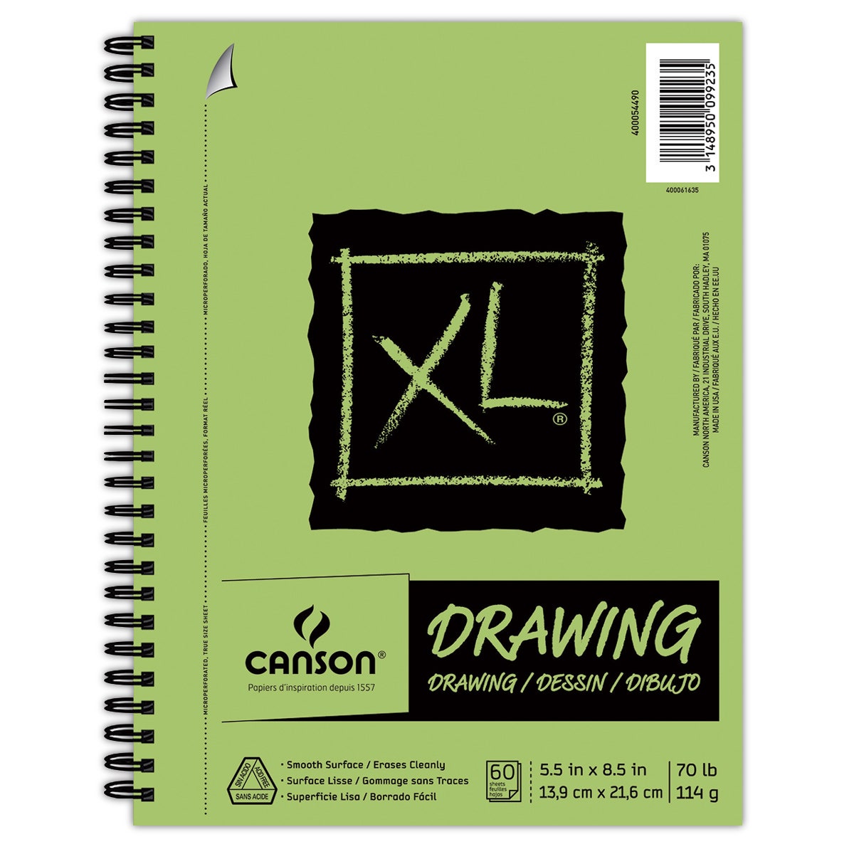 X00009738212-Canson XL Drawing Paper Pads - 60 Sheets