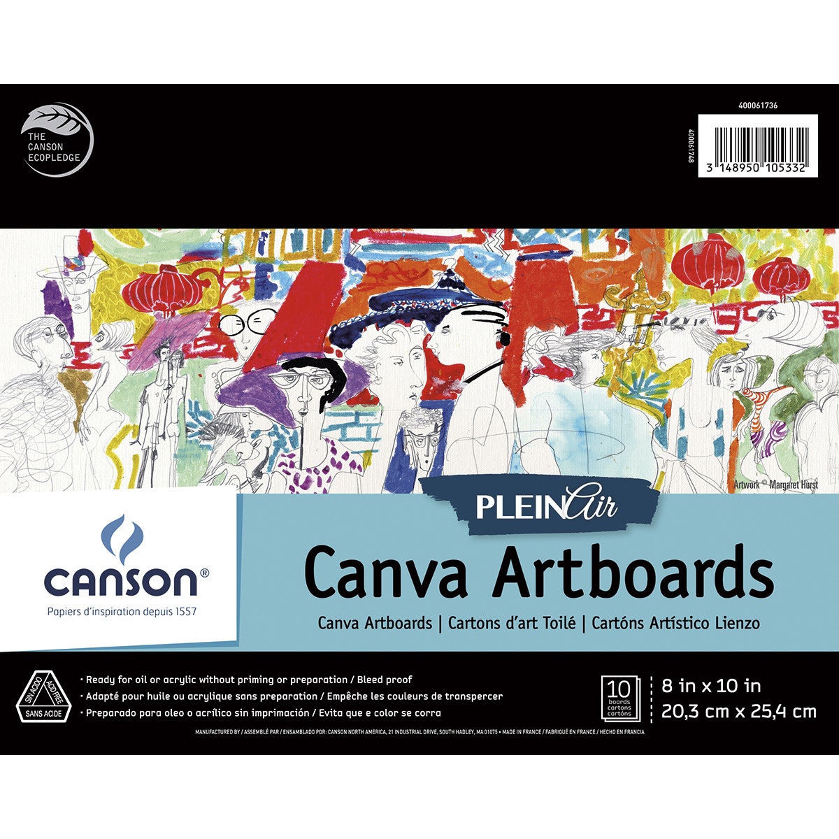 X00009738228-Canson Plein Air Canva Art Board Pads - 10 Boards