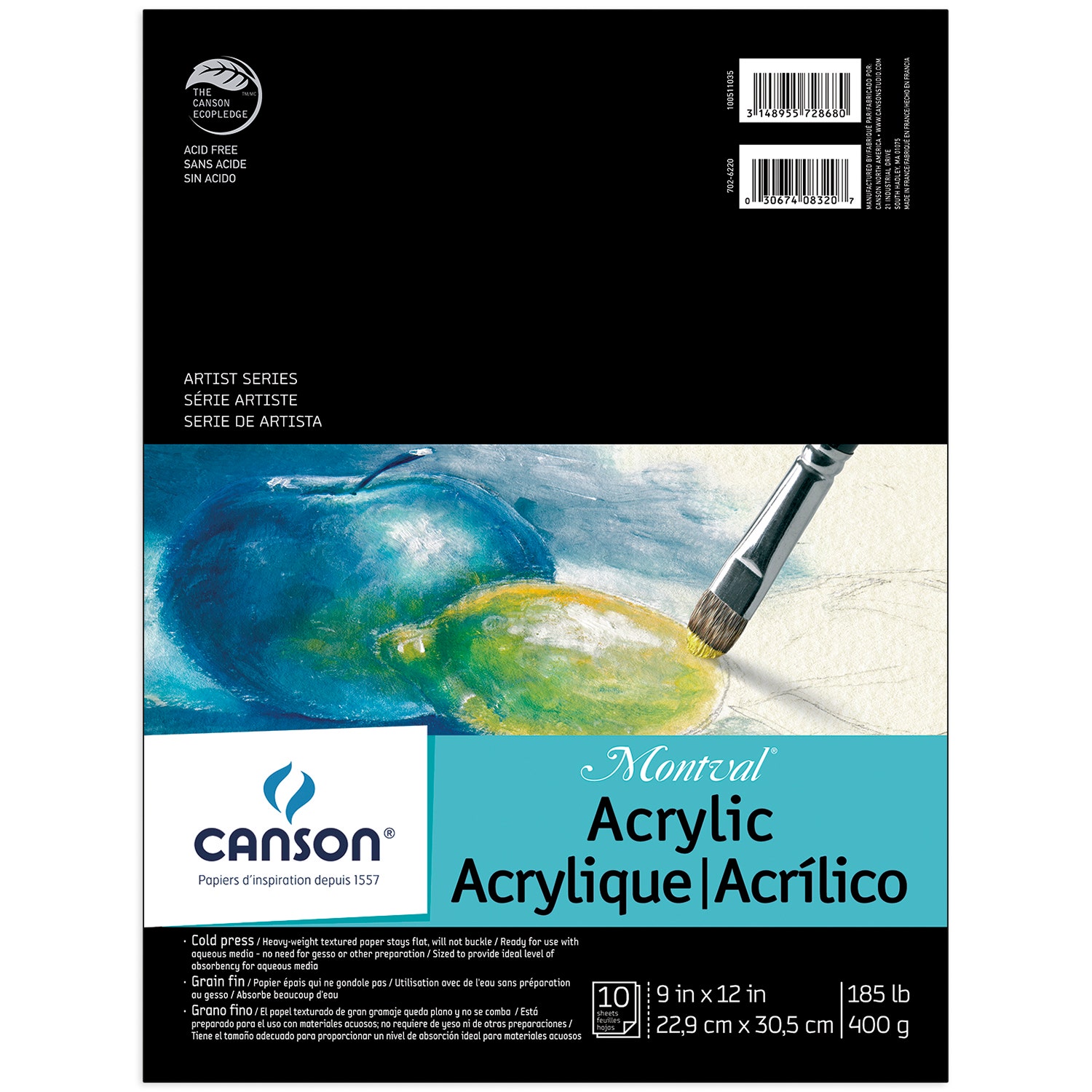 X00009739055-Canson Montval Acrylic Cold Press Paper Pad