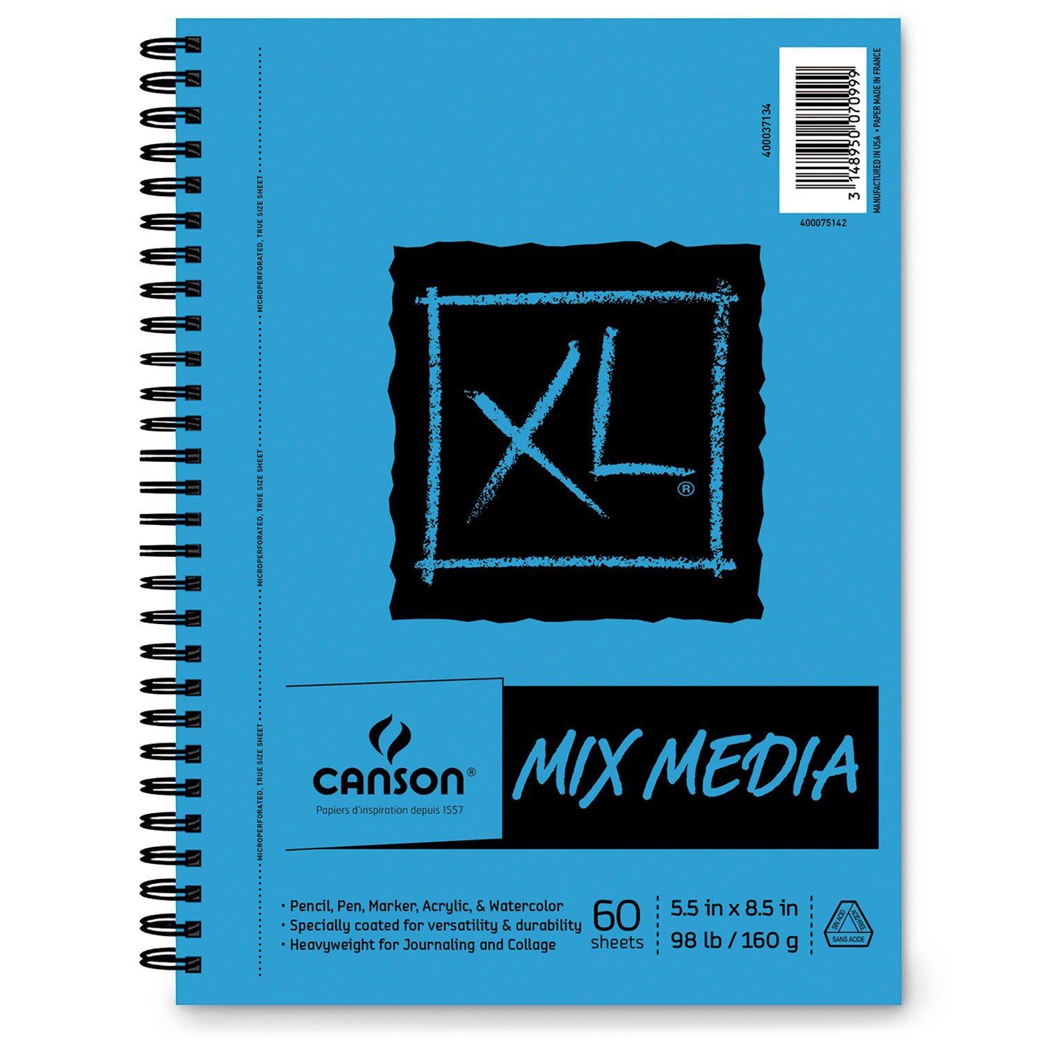 9739071-Canson® XL® Mixed Media Pads - 5-1/2 in. x 8-1/2 in. - 60 sheets - 96 lb.