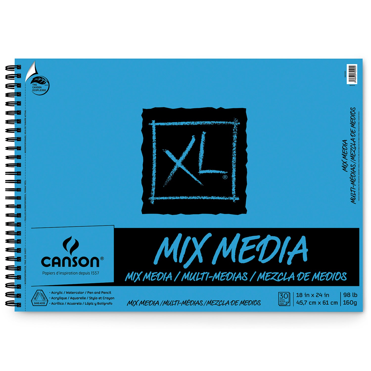9739082-Canson® XL® Mixed Media Pads - 18 in. x 24 in. - 30 sheets - 96 lb.