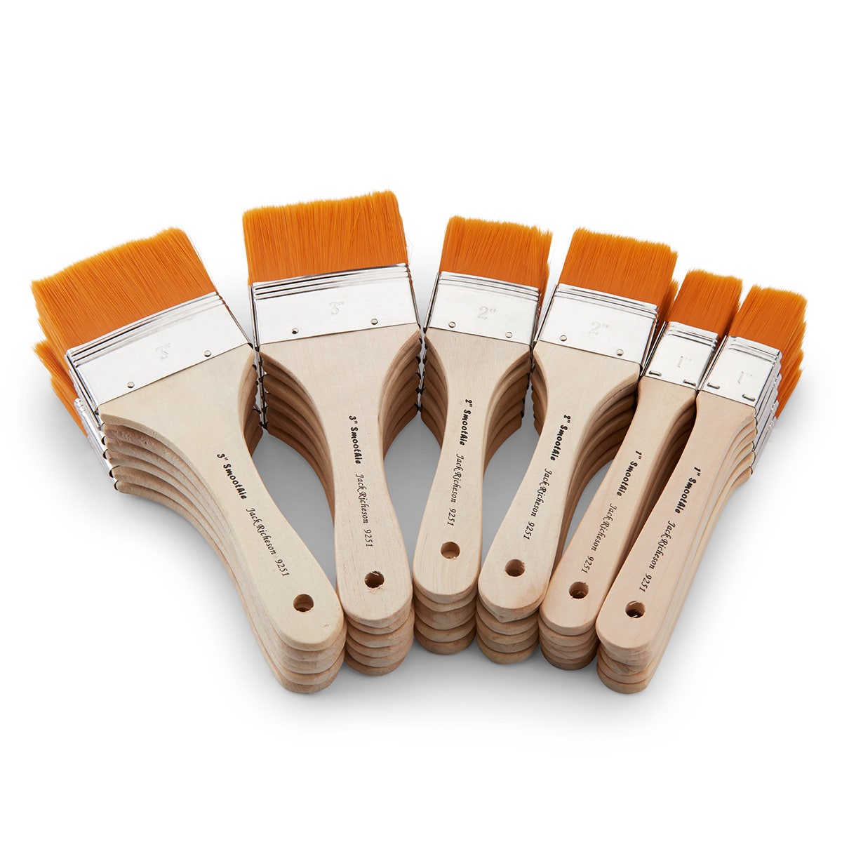9740780-Jack Richeson® Brown Smoothie Brushes - Set of 36