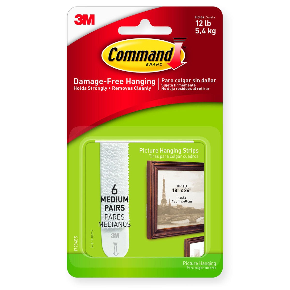 9740900-Command® Picture Hanging Strips - Pkg. of 6 - White