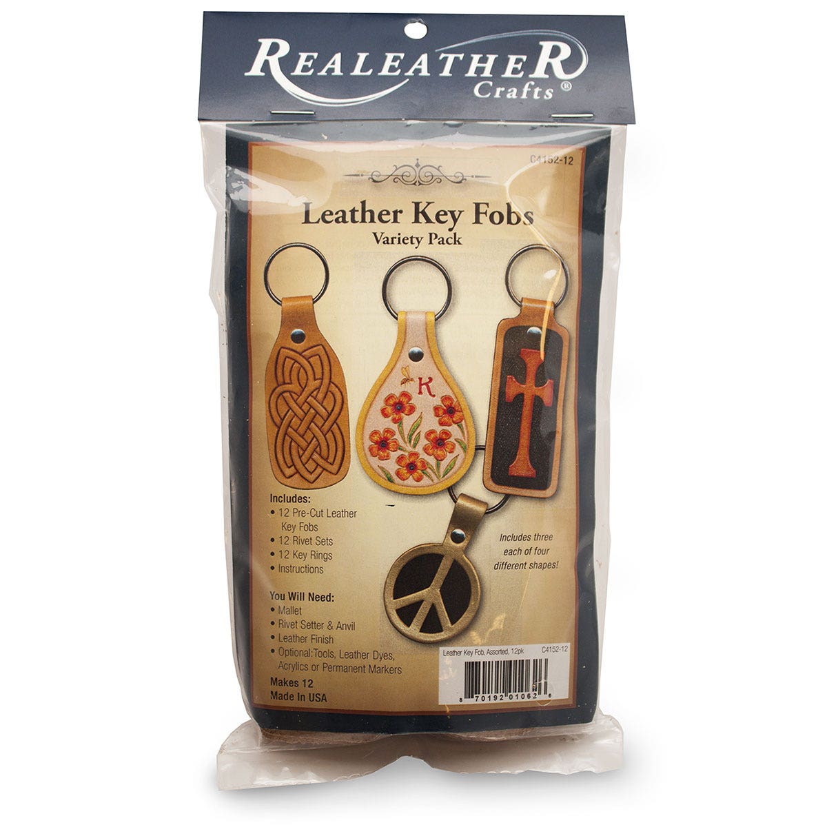 9741981-Leather Key Fobs Variety Pack