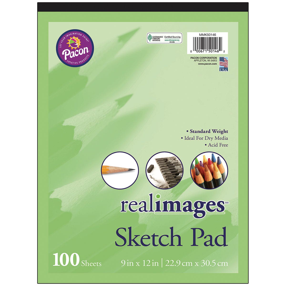 X00009742004-Pacon Real Images Paper - Sketch Paper Pad - 100 Sheets