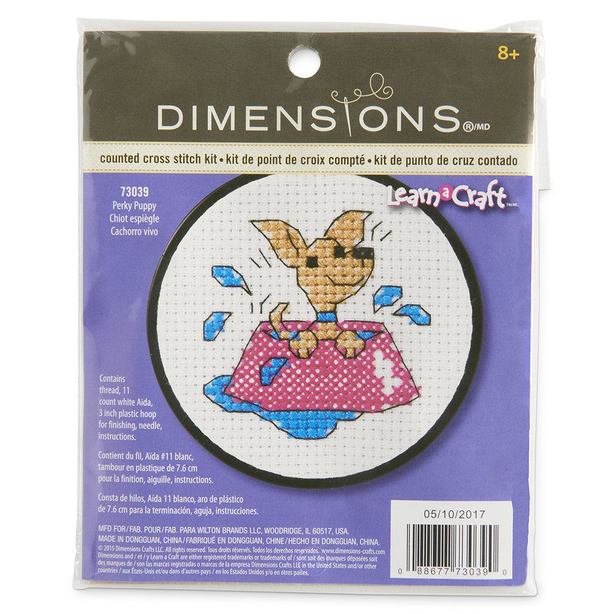 9742017-Learn-A-Craft Puppy Counted Cross Stitch Kit