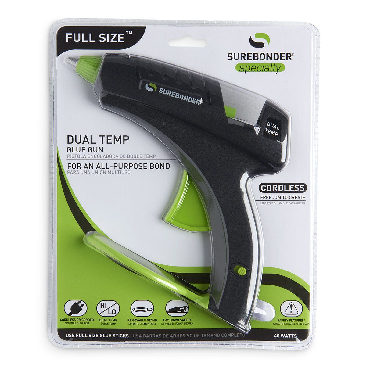 9742038-Surebonder® Specialty Series Cordless Dual-Temp 40-Watt Glue Gun