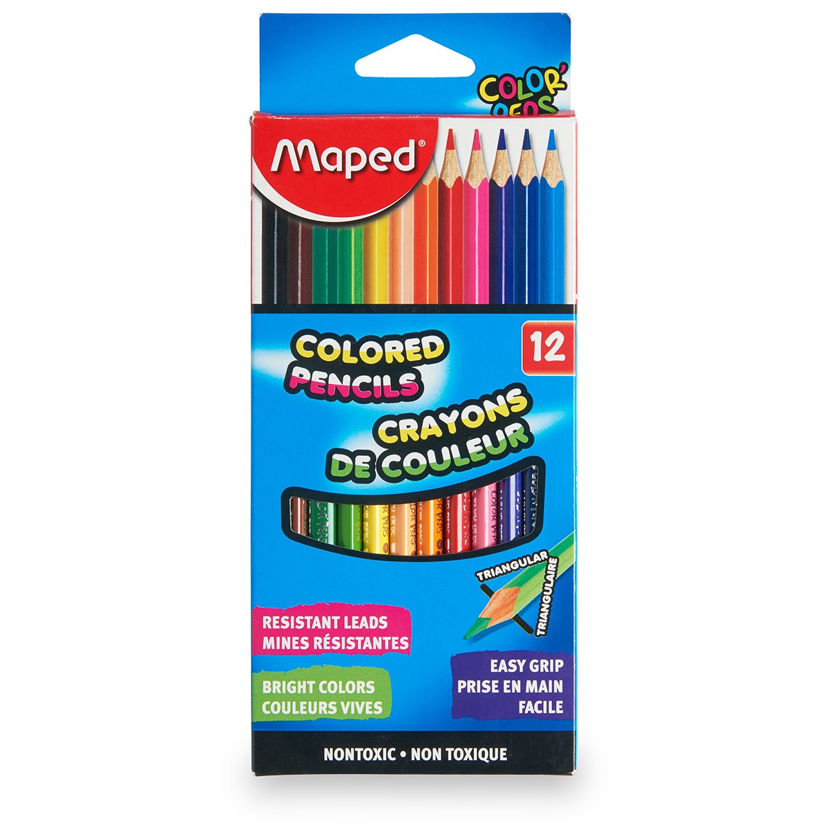 9742066-Maped® Color’Peps Triangular Colored Pencils - Set of 12