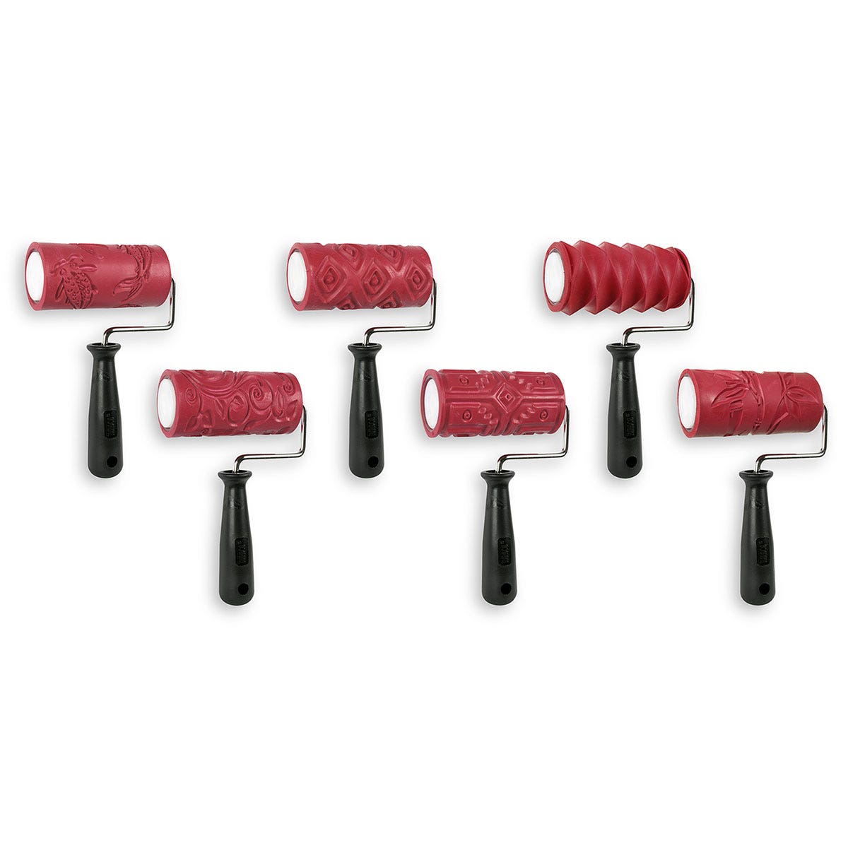 9742147-Textured Clay Rollers - 4 in. W - Set of 6