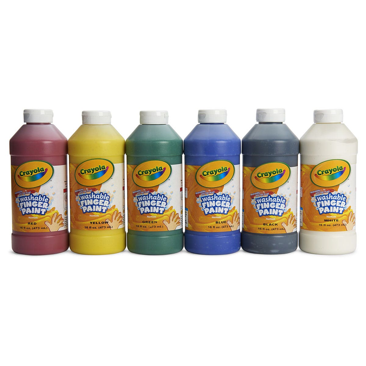 9742214-Crayola® Washable Finger Paint - Pint - Set of 6