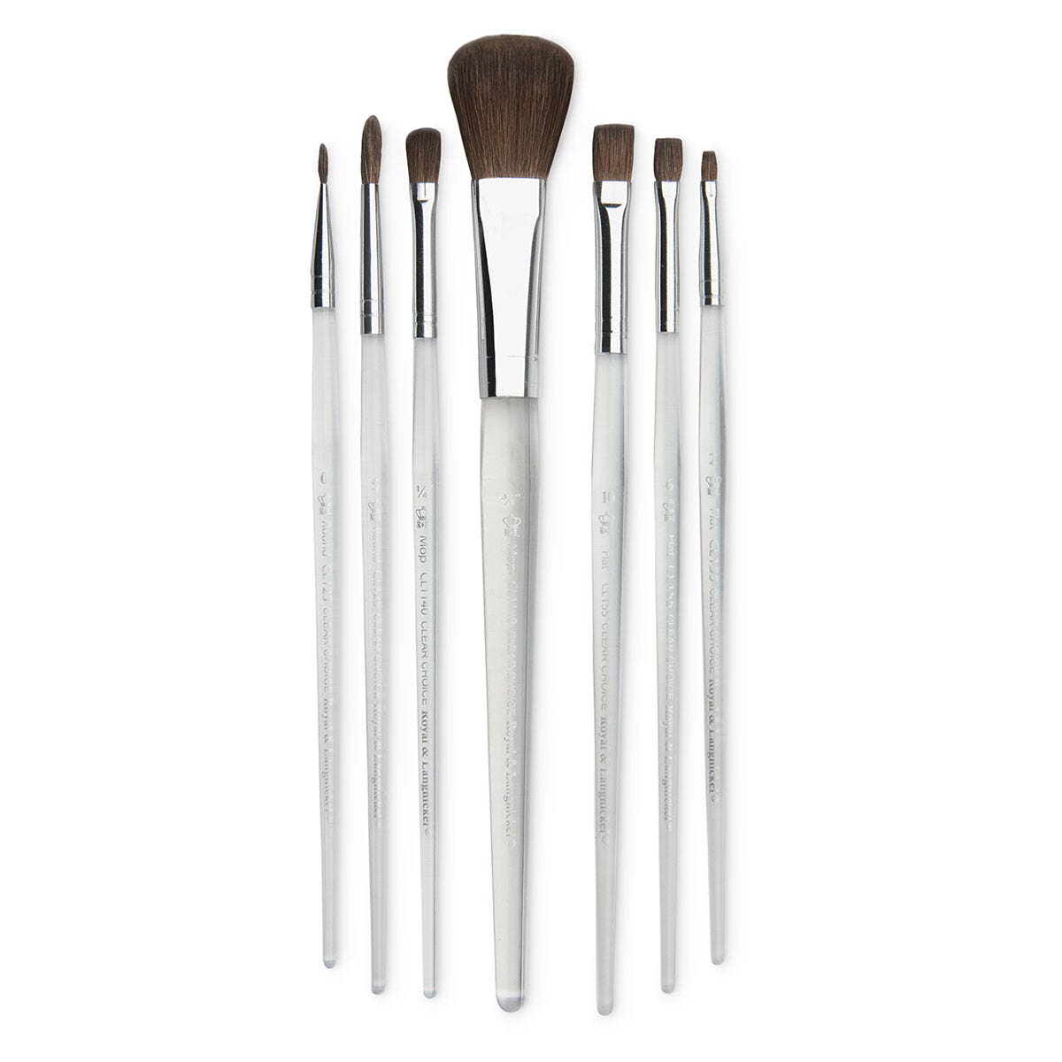 9742341-Royal Brush® Natural Hair Ceramic Brush Set - Set of 7