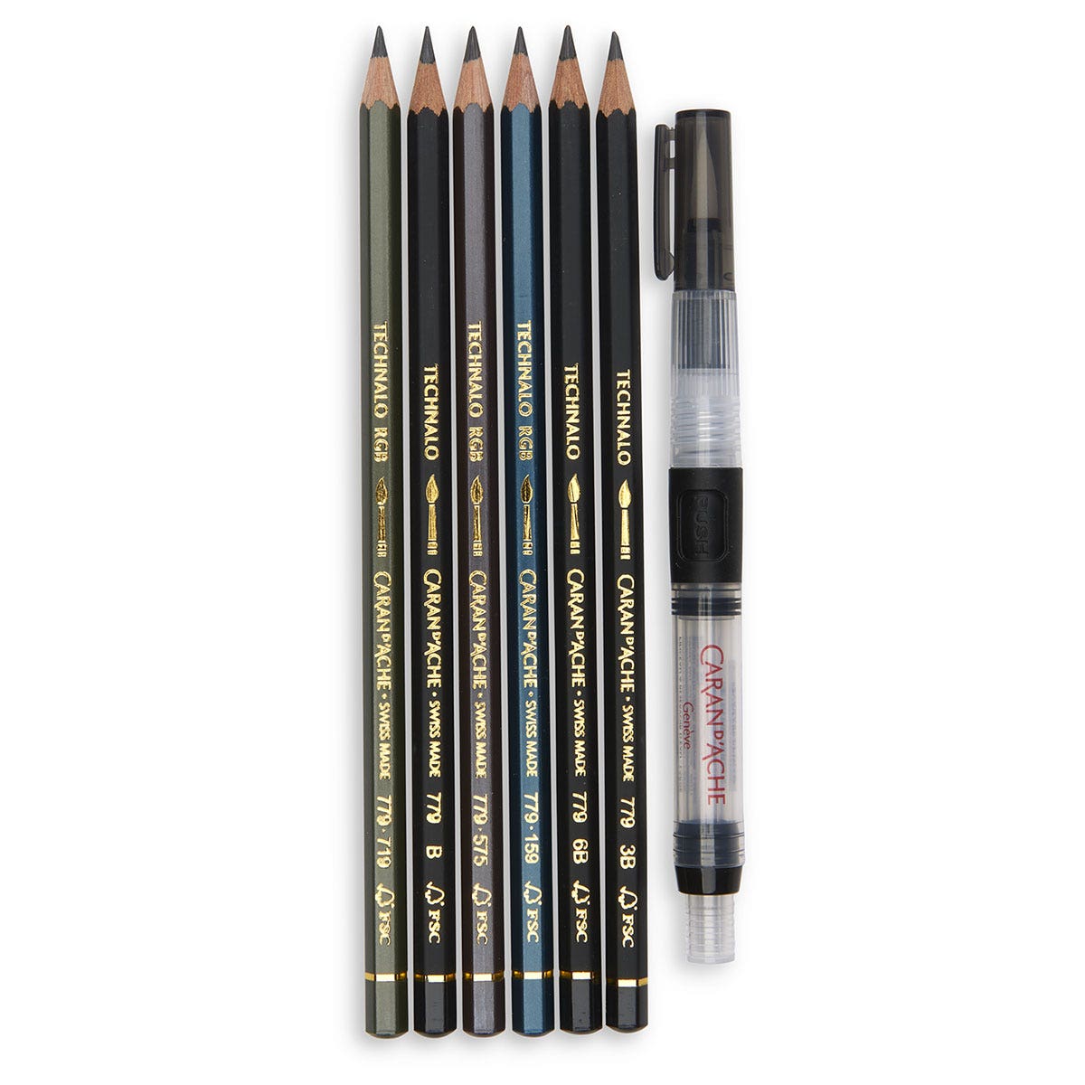 9742445-Caran d'Ache® Technalo RGB Colored Graphite Pencils - Set of 7