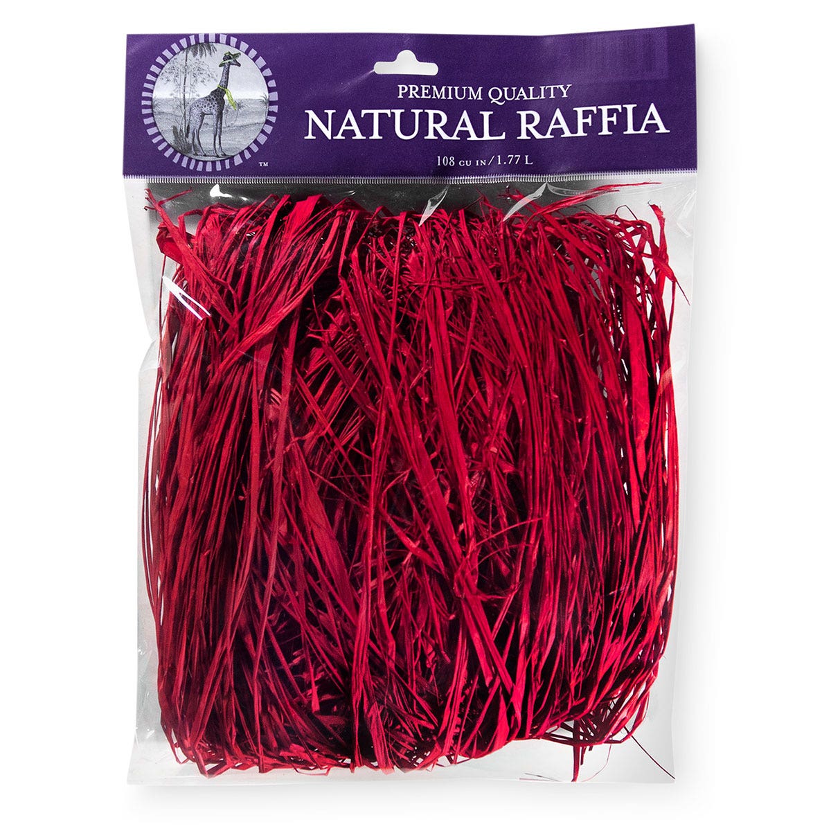9742446(B)-Colored Raffia - 105 cu. in. - Christmas Red
