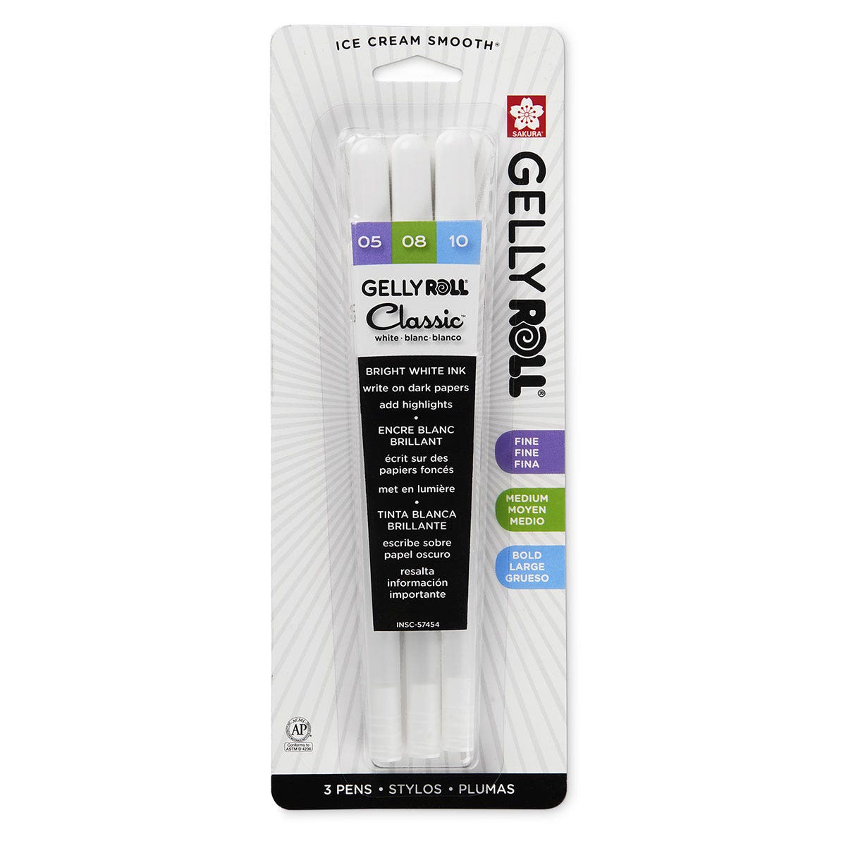 9742487-Sakura® Gelly Roll® Classic™ White Gel Ink Pens