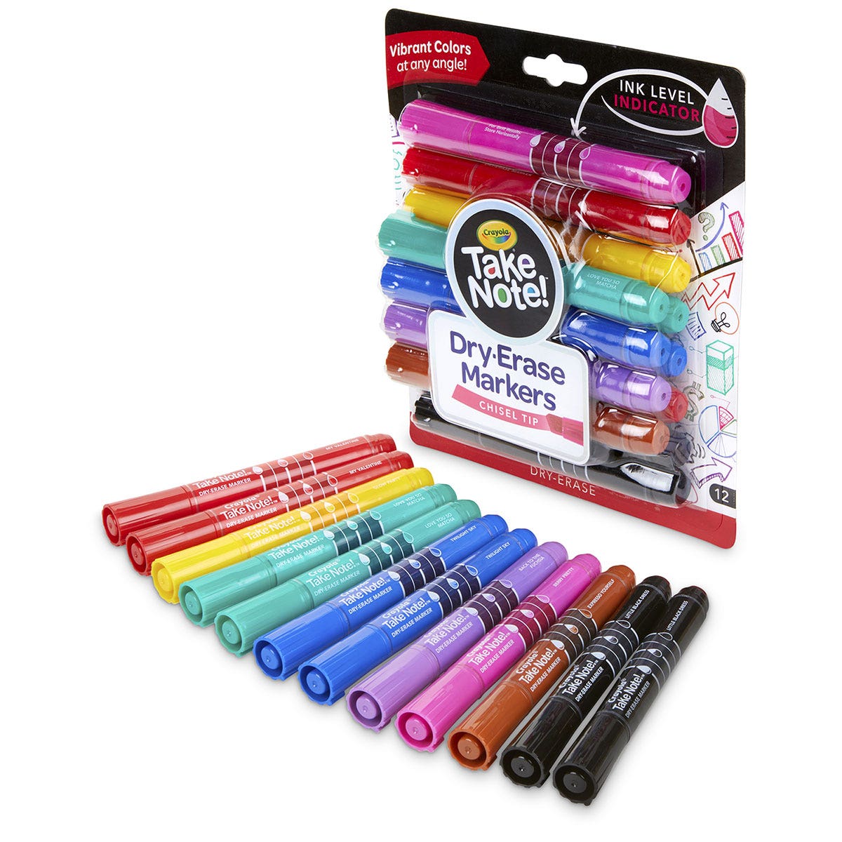 9742574-Crayola® Dry-Erase Markers - Chisel Tip Set of 12 Colors
