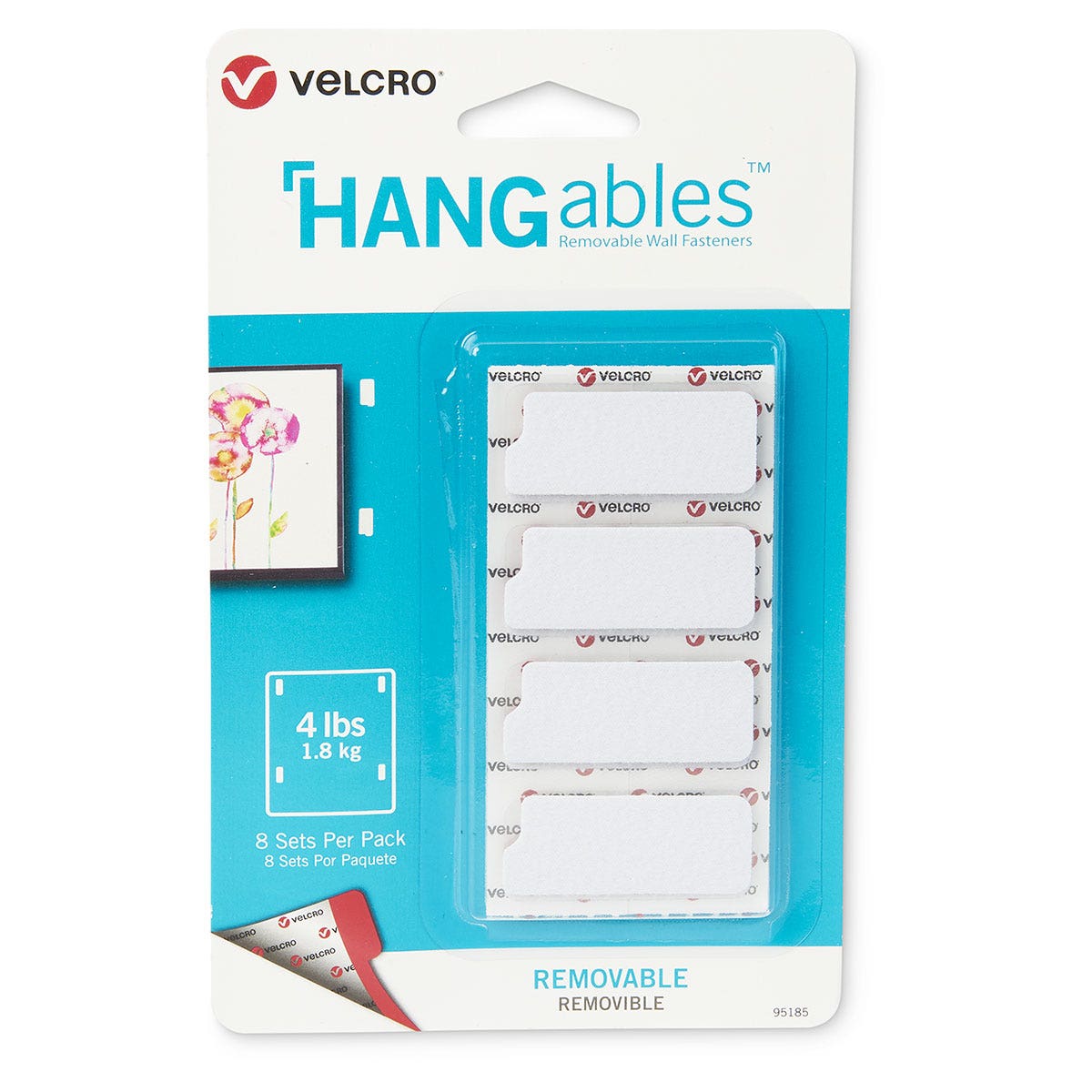 9742683-VELCRO® HANGables™ Removable Wall Fasteners - 1-3/4 in. x 3/4 in. Strips