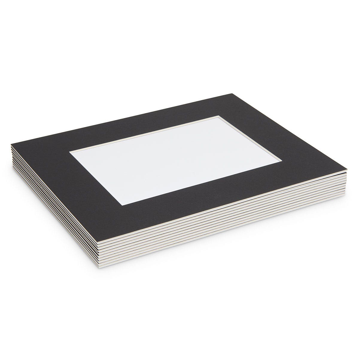 9742717-Beveled Edge Black Mats - Art Size 5 in. x 7 in.