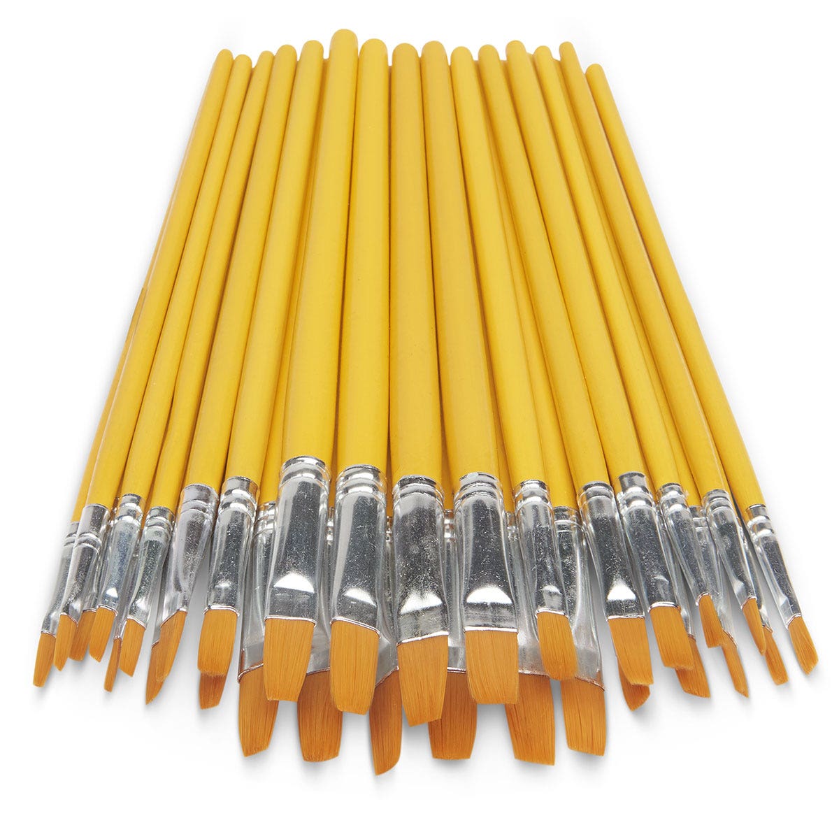 9742726-Royal Brush® Golden Taklon Flat Brush Classroom Value Pack