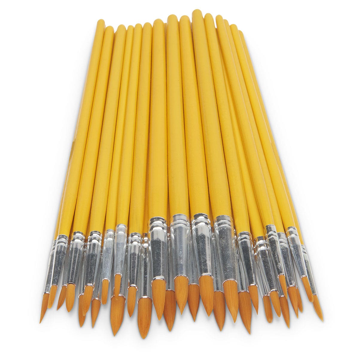 9742727-Royal Brush® Golden Taklon Round Brush Classroom Value Pack
