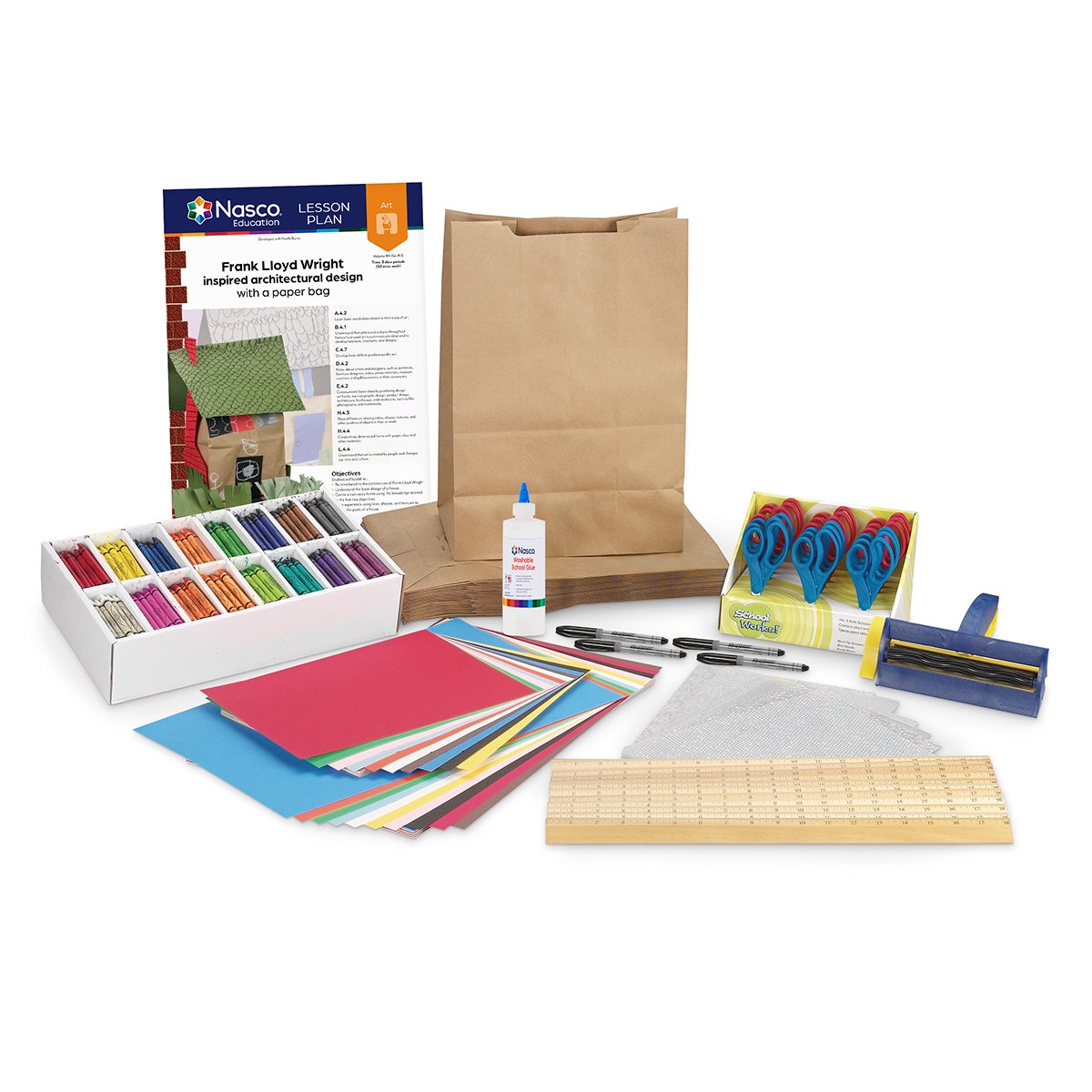 9742760-Nasco Frank Lloyd Wright Architectural Design Classroom Kit