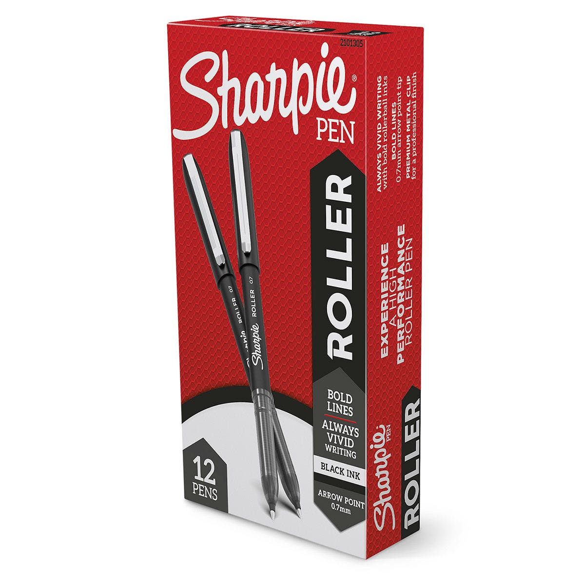 9742811-Sharpie® Roller Pen - Black - .7mm - Pack of 12