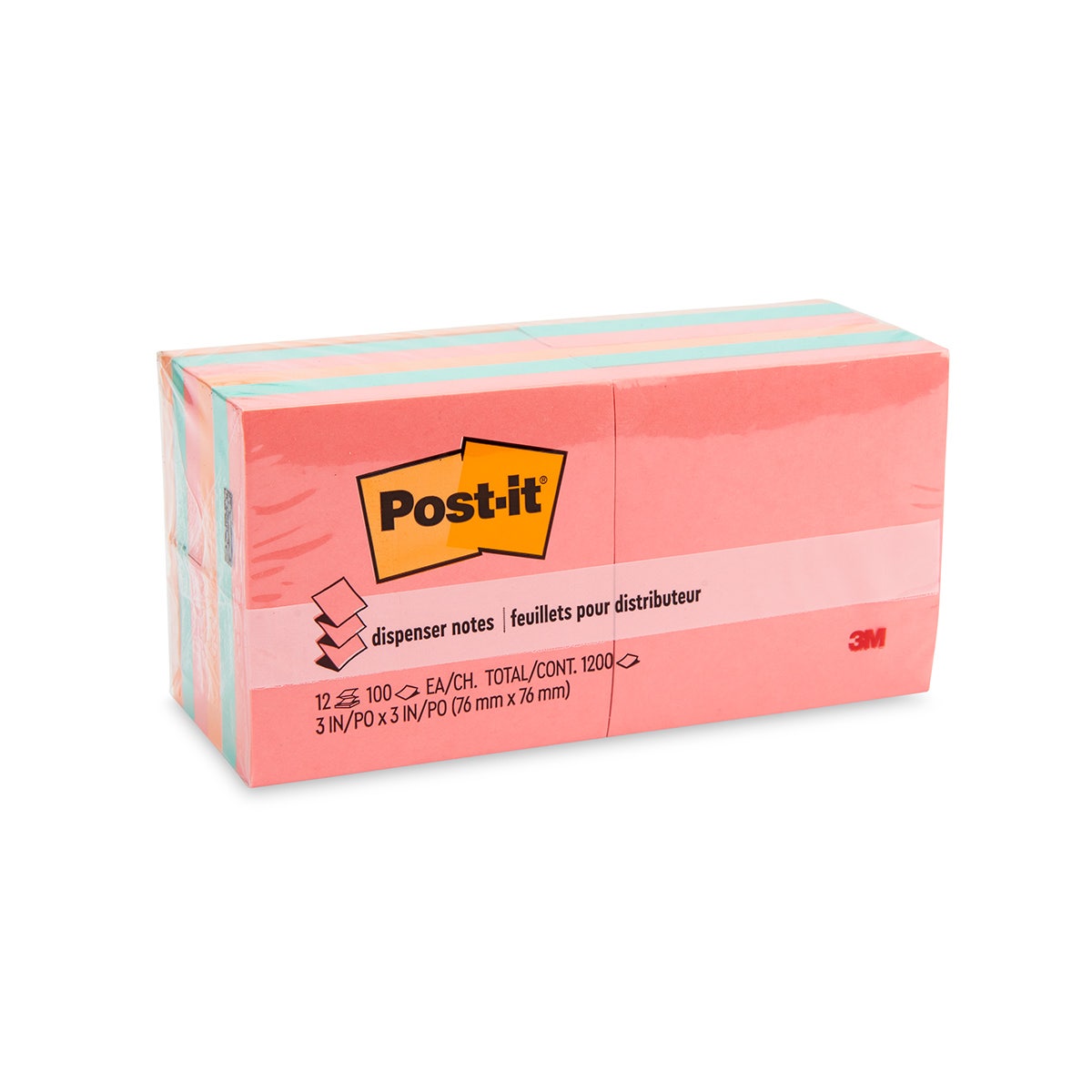 BE01172-Post-It® Super Sticky Notes  - Poptimistic Collection - Pack of 12 - 3 in. x 3 in.