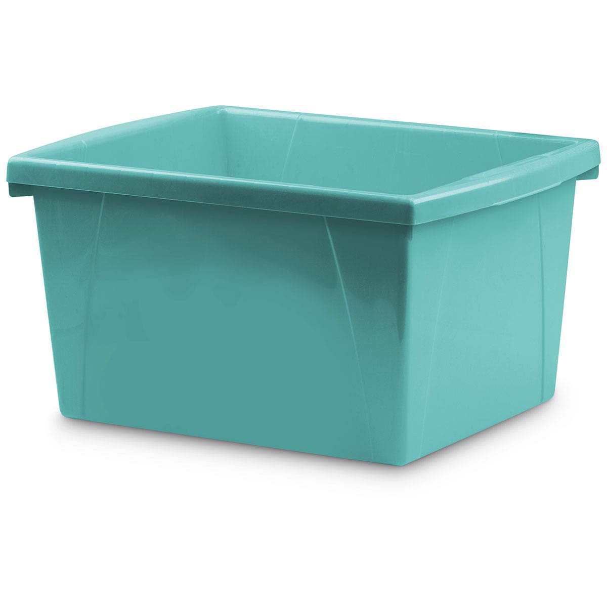 BE01608-Classroom 4-Gallon Storage Bin - 13-5/8 in. L x 11-5/16 in. W x 7-7/8 in. H - Teal