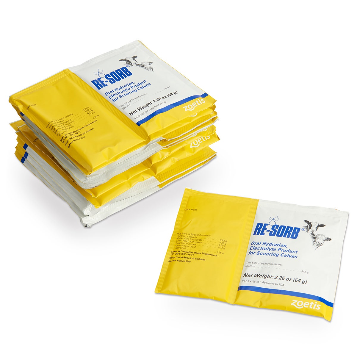 C09906-Re-Sorb® Oral Hydration Electrolyte Product for Scouring Calves - Box of 12 Packets