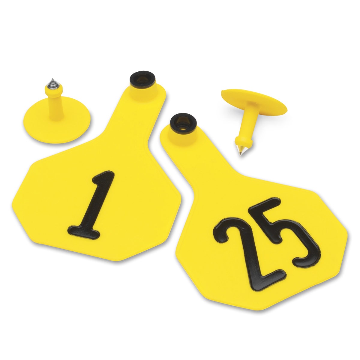 X0000C16184-A-Y-TEX Medium 2-1/2 in. x 4 in. 3-Star Ear Tags with Studs - Yellow