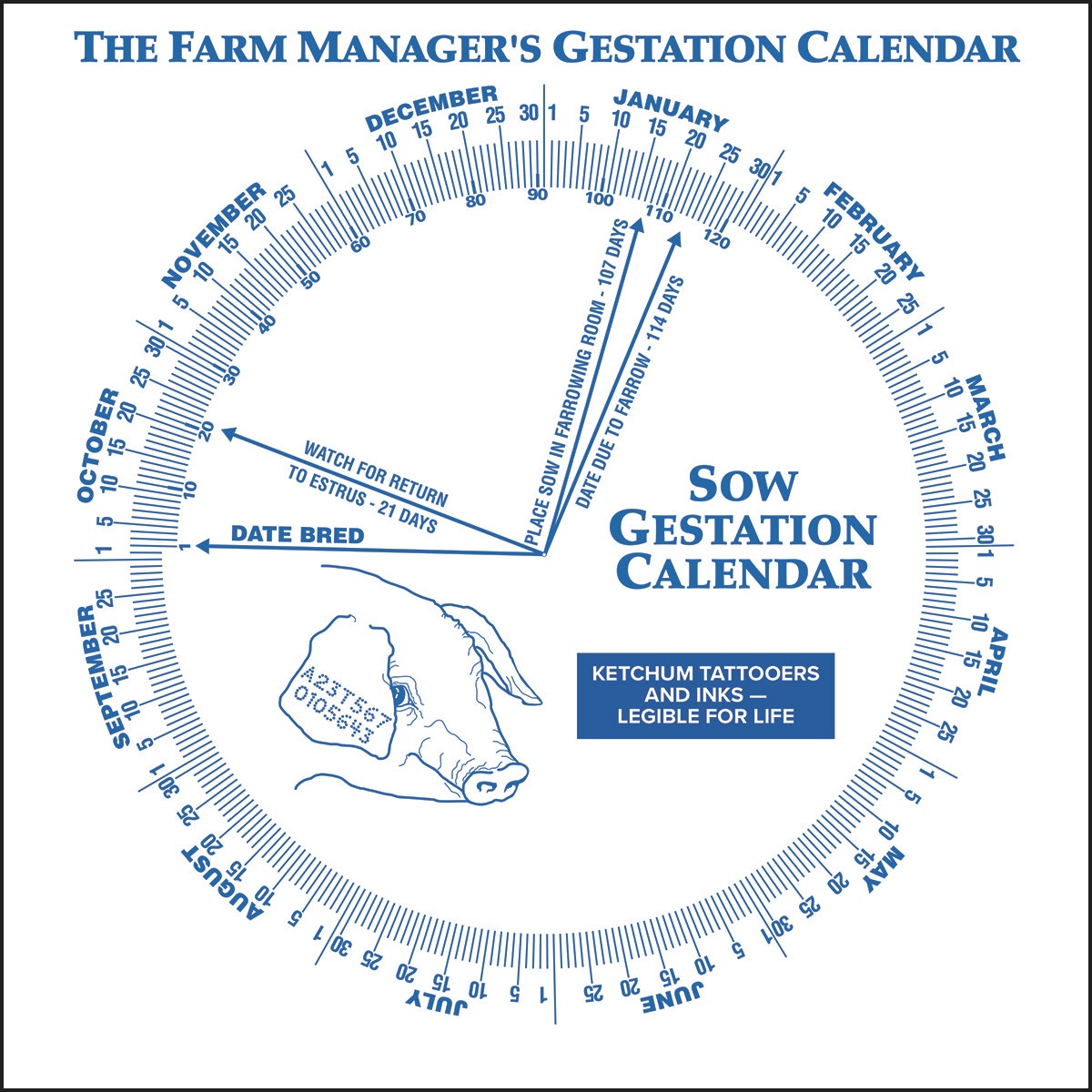 C25170-Gestation Wheel Calendar - Sow