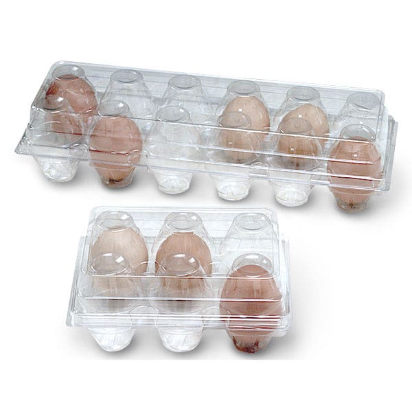 C32584-See-Through Plastic 12-Egg Carton - Pkg. of 100