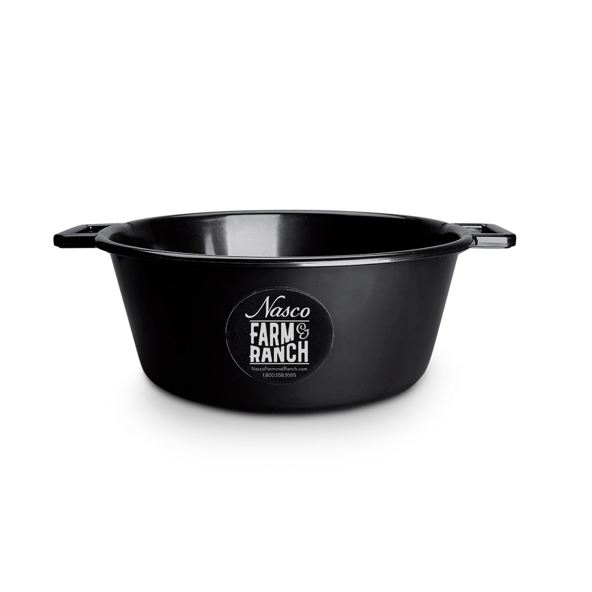 C34651-Nasco Deluxe XL Plastic Feed Pan - 8 Gallon (32 Quart) - Black