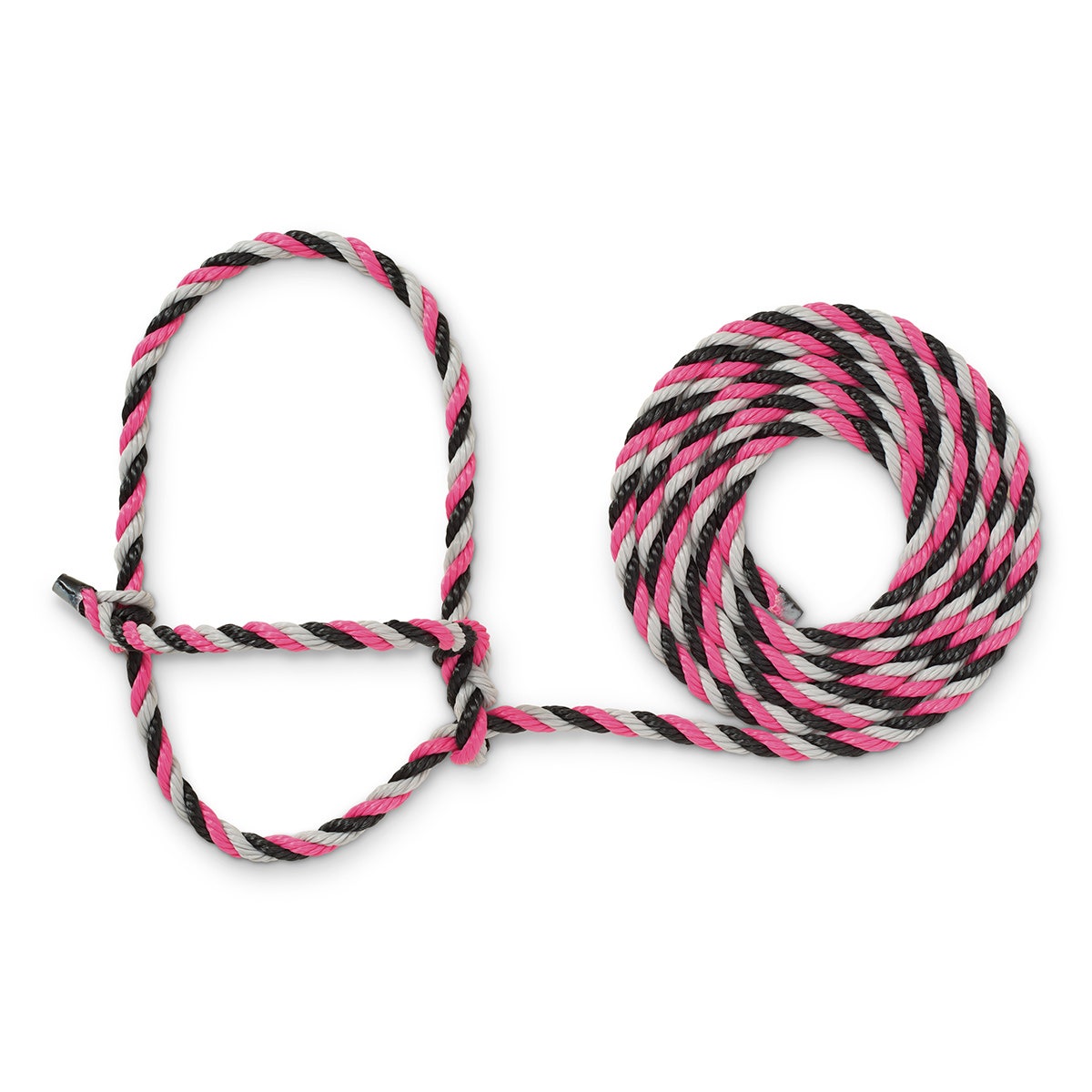 C35476-Weaver® Cattle Rope Halter - Pink/Black/Gray