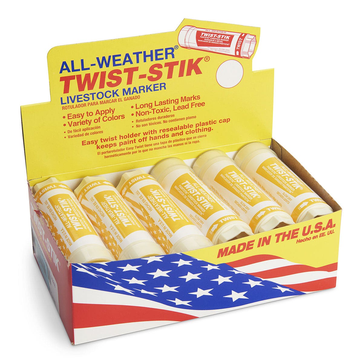 X0000C35859-A-All-Weather® Twist-Stik® Livestock Marker - Box of 12