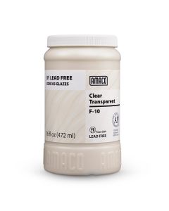 AMACO® Lead-Free F-Series Glaze (Cone 05) - F-10 Clear Transparent - Pint