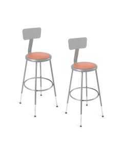 Interion® Steel Shop Stools with Backrest - 25–33 in. H - Gray - Set of 2 