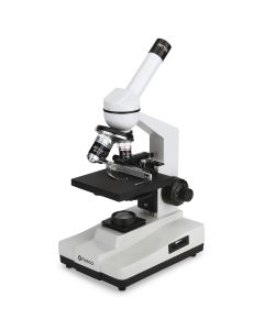 Nasco Middle School Standard Microscope with Add-on Mechanical Stage Side Adjustment, 20-watt LED Illumination