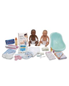 Nasco Baby Care Kit with White & Black Female Babies