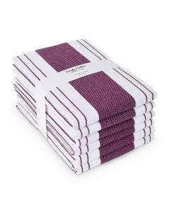 Centerband Dish Towels - Pack of 6 - Purple/White