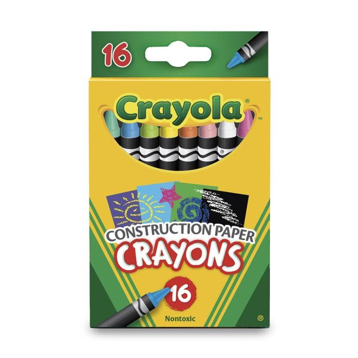 Crayola® Construction Paper™ Regular-Size Crayons - Box of 16
