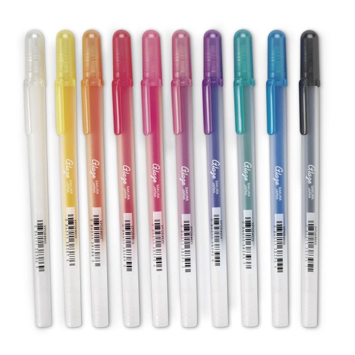 Sakura® Glaze® Pens - Set of 10 Bright Colors