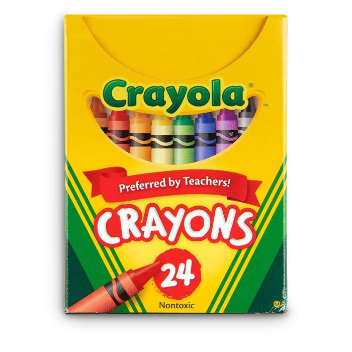 Prang 24 Count Wax Crayons - Assorted - 24 / Box - Thomas Business