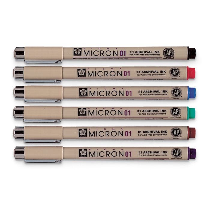 Pigma Micron 01 6-pen Set Assorted