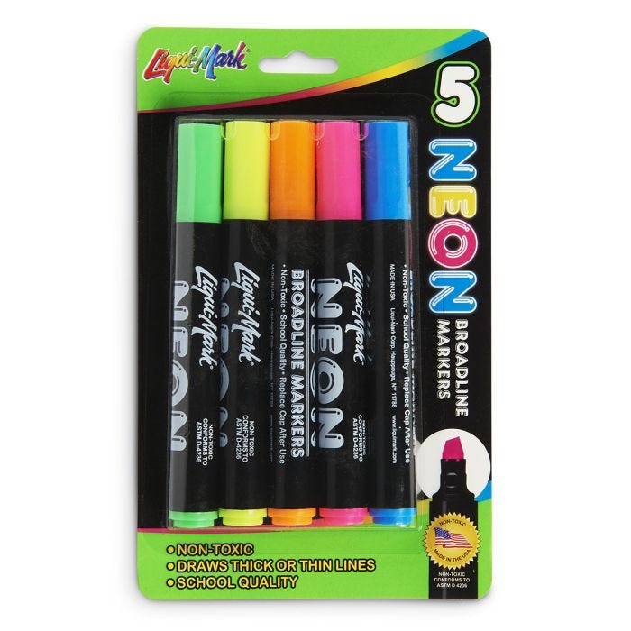 Liqui-Mark® Neon Broadline Watercolor Markers